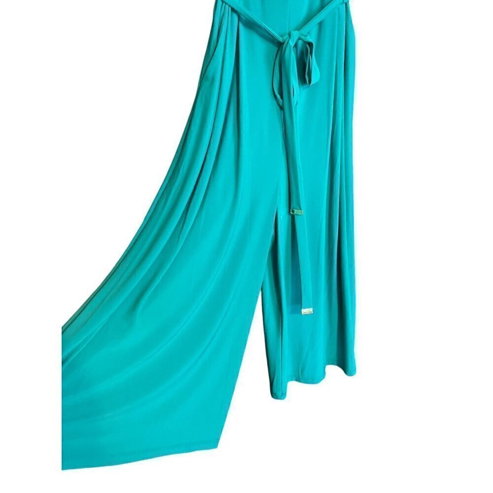 Women's Size 10  Harper Rose Sleeveless Wide-Leg Cropped Green Jumpsuit - Picture 3 of 13